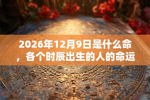 2026年12月9日是什么命，各个时辰出生的人的命运