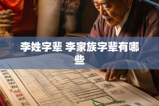 李姓字辈 李家族字辈有哪些