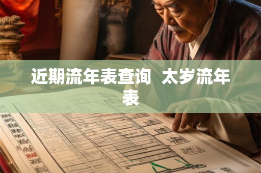 近期流年表查询  太岁流年表