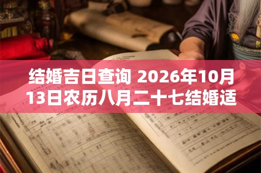 结婚吉日查询 2026年10月13日农历八月二十七结婚适不适合