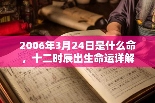 2006年3月24日是什么命，十二时辰出生命运详解