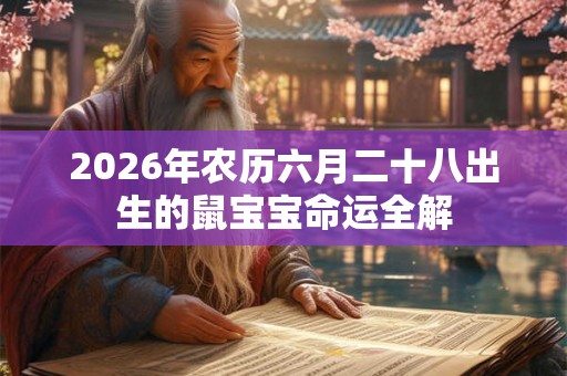 2026年农历六月二十八出生的鼠宝宝命运全解 2026年农历六月二十八出生的鼠宝宝命运全解