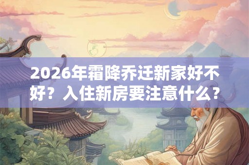 2026年霜降乔迁新家好不好？入住新房要注意什么？