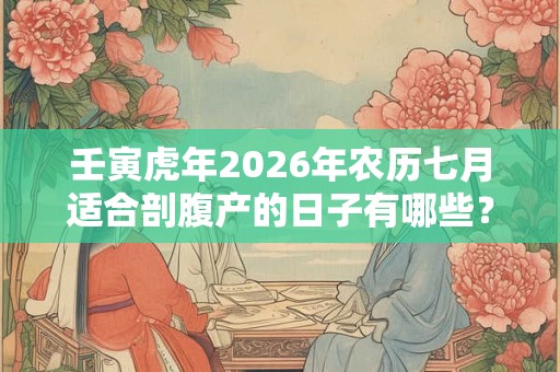壬寅虎年2026年农历七月适合剖腹产的日子有哪些？