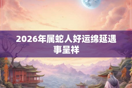 2026年属蛇人好运绵延遇事呈祥