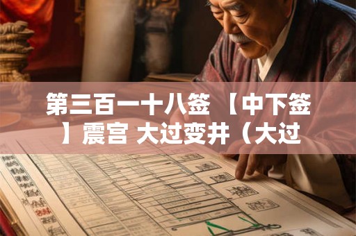 第三百一十八签 【中下签】震宫 大过变井（大过