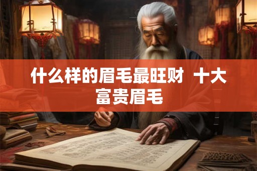 什么样的眉毛最旺财  十大富贵眉毛