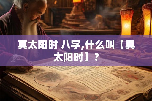 真太阳时 八字,什么叫【真太阳时】？
