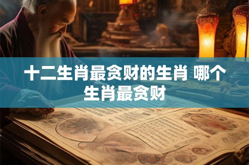 十二生肖最贪财的生肖 哪个生肖最贪财