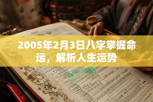 2005年2月3日八字掌握命运，解析人生运势