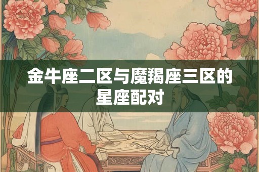金牛座二区与魔羯座三区的星座配对