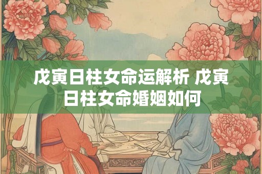 戊寅日柱女命运解析 戊寅日柱女命婚姻如何