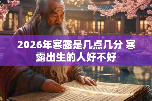 2026年寒露是几点几分 寒露出生的人好不好 2026年寒露是几点几分 寒露出生的人好不好