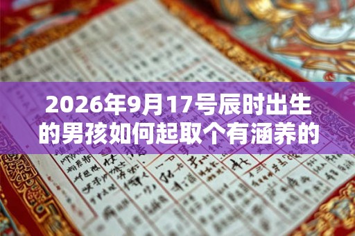 2026年9月17号辰时出生的男孩如何起取个有涵养的名字和五行属性