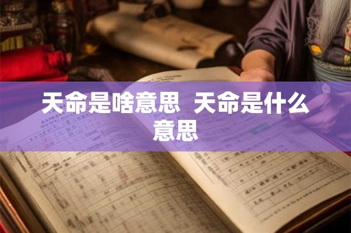 天命是啥意思  天命是什么意思