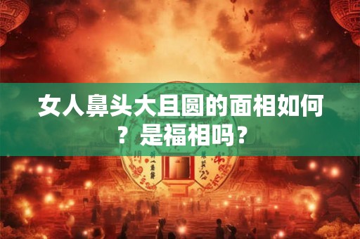 女人鼻头大且圆的面相如何？是福相吗？