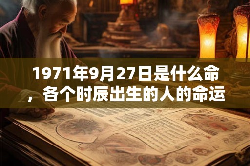 1971年9月27日是什么命，各个时辰出生的人的命运