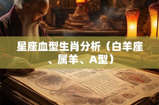 星座血型生肖分析（白羊座、属羊、A型）