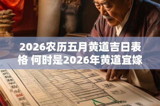 2026农历五月黄道吉日表格 何时是2026年黄道宜嫁日 2026农历五月黄道吉日表格 何时是2026年黄道宜嫁日