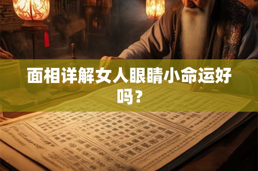面相详解女人眼睛小命运好吗？