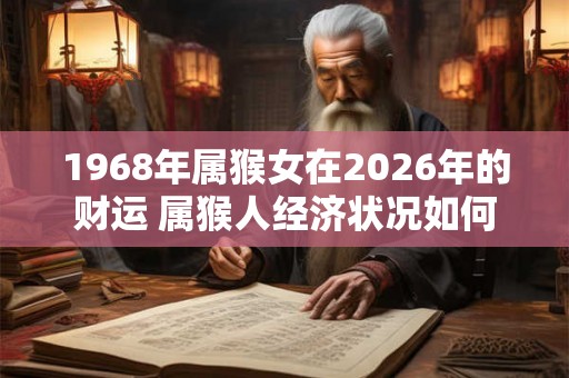 1968年属猴女在2026年的财运 属猴人经济状况如何