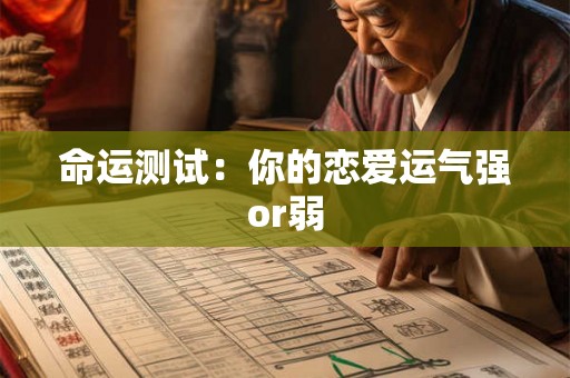 命运测试：你的恋爱运气强or弱