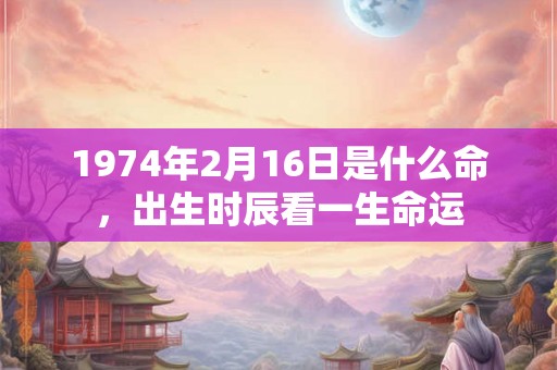 1974年2月16日是什么命，出生时辰看一生命运