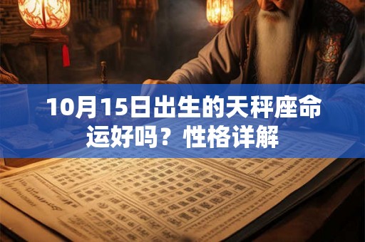 10月15日出生的天秤座命运好吗？性格详解