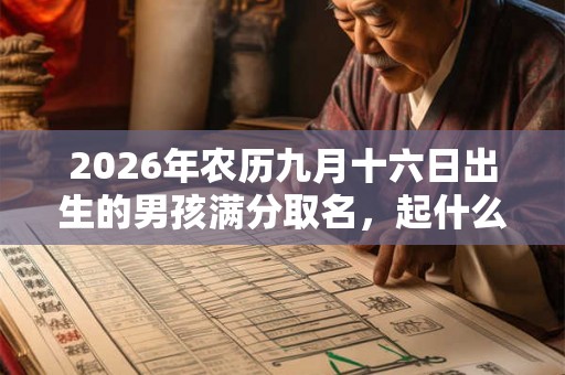 2026年农历九月十六日出生的男孩满分取名，起什么名字好？