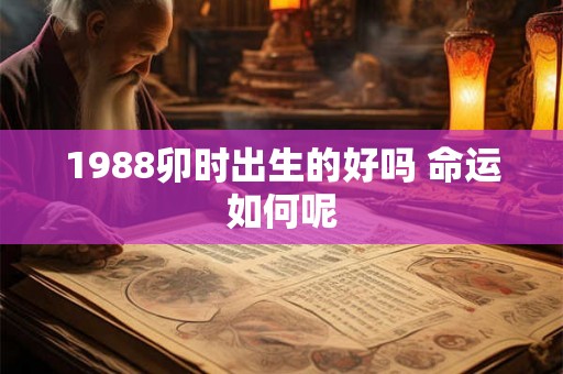1988卯时出生的好吗 命运如何呢
