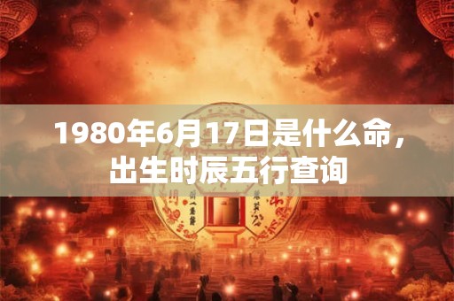 1980年6月17日是什么命，出生时辰五行查询