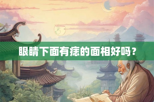 眼睛下面有痣的面相好吗？