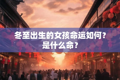冬至出生的女孩命运如何？是什么命？
