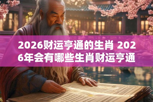 2026财运亨通的生肖 2026年会有哪些生肖财运亨通 2026财运亨通的生肖 2026年会有哪些生肖财运亨通
