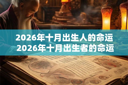 2026年十月出生人的命运 2026年十月出生者的命运如何