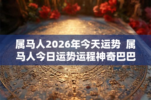 属马人2026年今天运势 属马人今日运势运程神奇巴巴 属马人2026年今天运势 属马人今日运势运程神奇巴巴