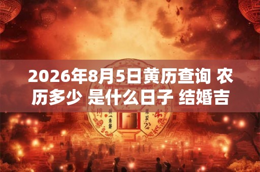 2026年8月5日黄历查询 农历多少 是什么日子 结婚吉时 2026年8月5日黄历查询 农历多少 是什么日子 结婚吉时
