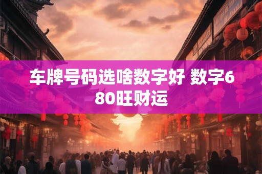 车牌号码选啥数字好 数字680旺财运