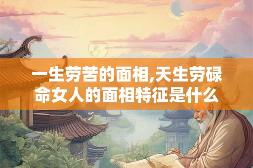 一生劳苦的面相,天生劳碌命女人的面相特征是什么