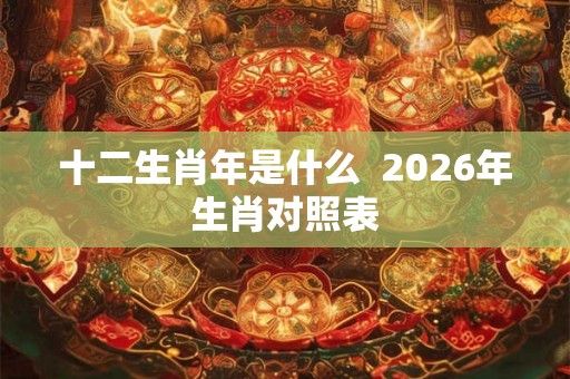 十二生肖年是什么  2026年生肖对照表