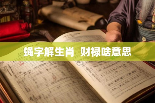 蝇字解生肖 财禄啥意思 蝇字解生肖 财禄啥意思