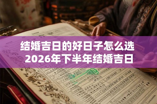 结婚吉日的好日子怎么选 2026年下半年结婚吉日