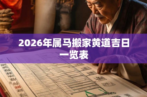 2026年属马搬家黄道吉日一览表