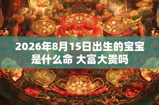 2026年8月15日出生的宝宝是什么命 大富大贵吗