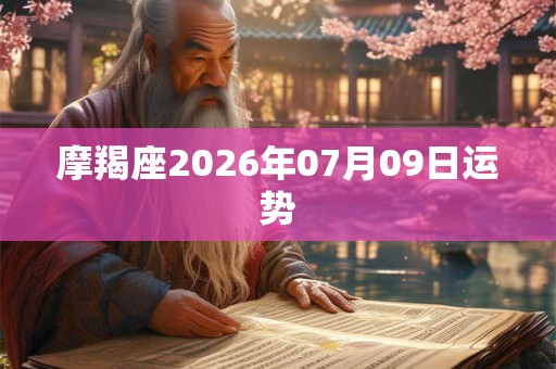 摩羯座2026年07月09日运势 摩羯座2026年07月09日运势