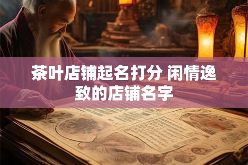 茶叶店铺起名打分 闲情逸致的店铺名字