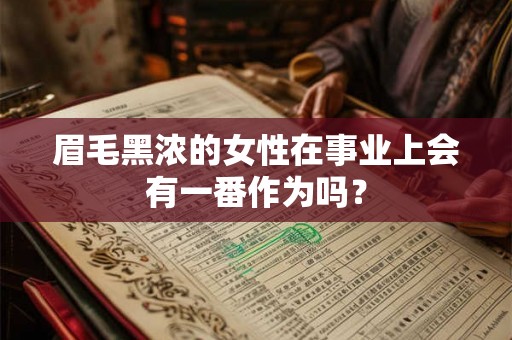 眉毛黑浓的女性在事业上会有一番作为吗？