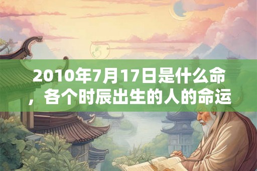 2010年7月17日是什么命，各个时辰出生的人的命运