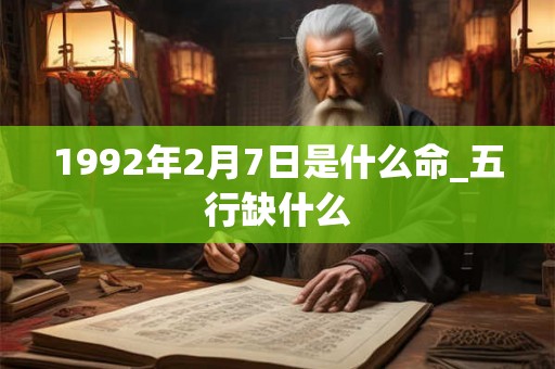 1992年2月7日是什么命_五行缺什么