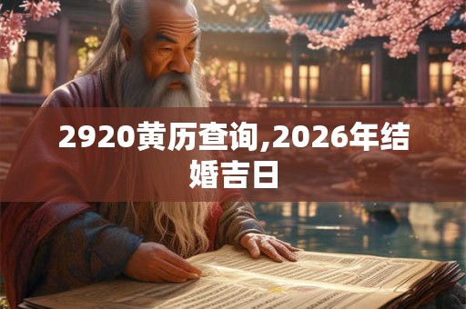 2920黄历查询,2026年结婚吉日